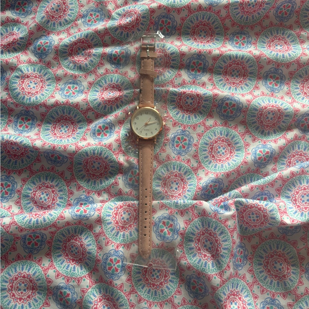 Pink  and Tan Watch